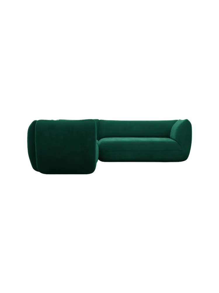 5-Sitzer Design Ecksofa „Savoy“ mit Samtbezug Samtbezug Grün BLOOMINGLOFT Collection