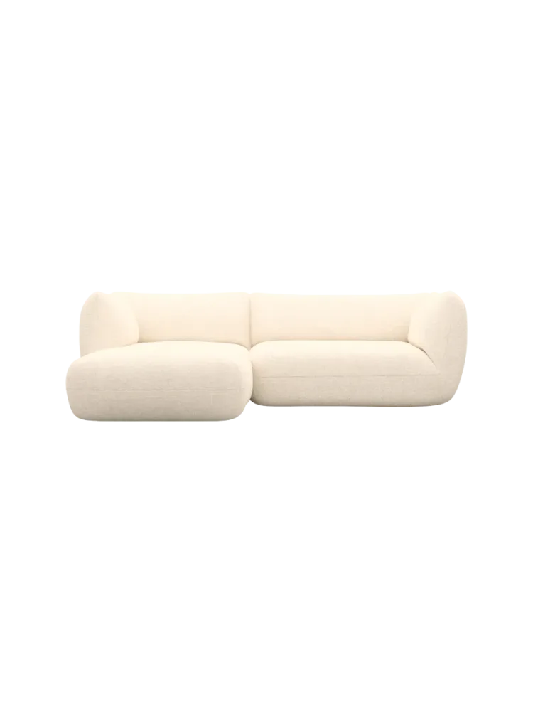 3/4-Sitzer Design Ecksofa „Savoy“ mit Strukturstoff-Bezug Strukturstoff Cream BLOOMINGLOFT Collection