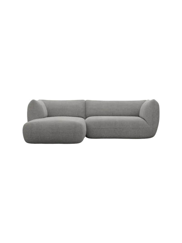 3/4-Sitzer Design Ecksofa „Savoy“ mit Strukturstoff-Bezug Strukturstoff Grau BLOOMINGLOFT Collection