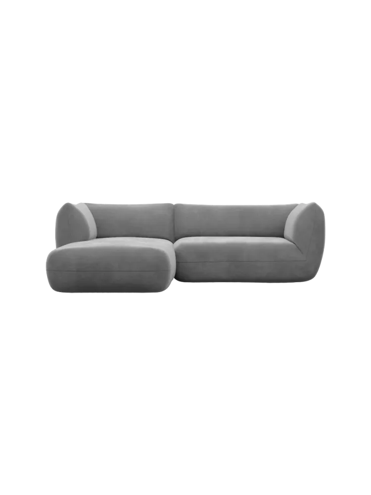 3/4-Sitzer Design Ecksofa „Savoy“ mit Samtbezug Samtbezug Dunkelgrau BLOOMINGLOFT Collection