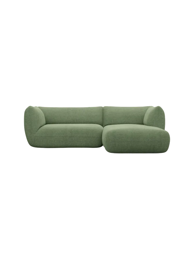 3/4-Sitzer Design Ecksofa „Savoy“ mit Strukturstoff-Bezug Strukturstoff Grün BLOOMINGLOFT Collection