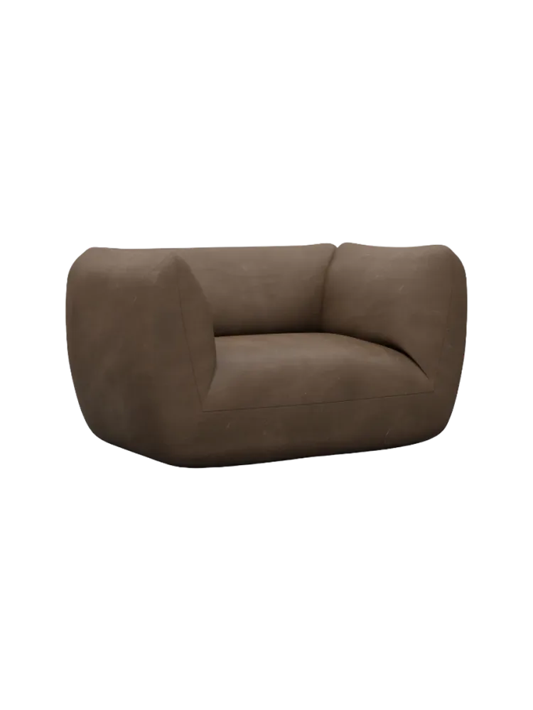 Design Echtleder Loungesessel „Savoy“ Echtleder Dark Brown BLOOMINGLOFT Collection