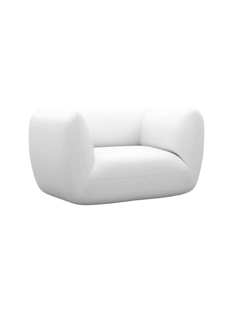 Design Echtleder Loungesessel „Savoy“ Echtleder White BLOOMINGLOFT Collection