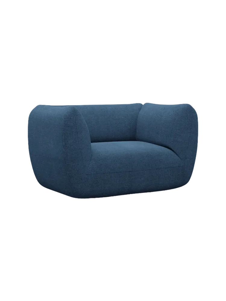Design Loungesesse „Savoy“ mit Strukturstoff-Bezug Strukturstoff Dunkelblau BLOOMINGLOFT Collection