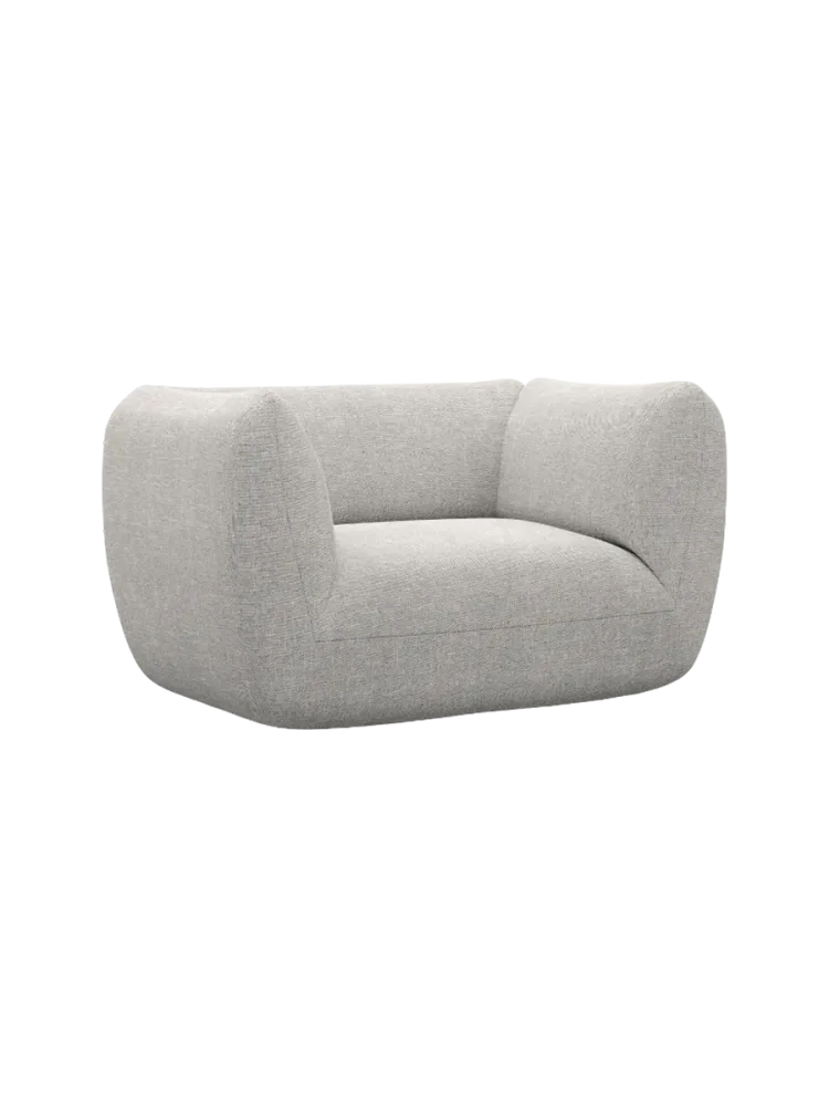 Design Loungesesse „Savoy“ mit Strukturstoff-Bezug Strukturstoff Hellgrau BLOOMINGLOFT Collection