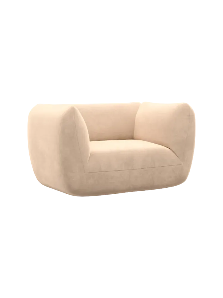 Design Loungesessel „Savoy“ mit Samtbezug Samtbezug Beige BLOOMINGLOFT Collection