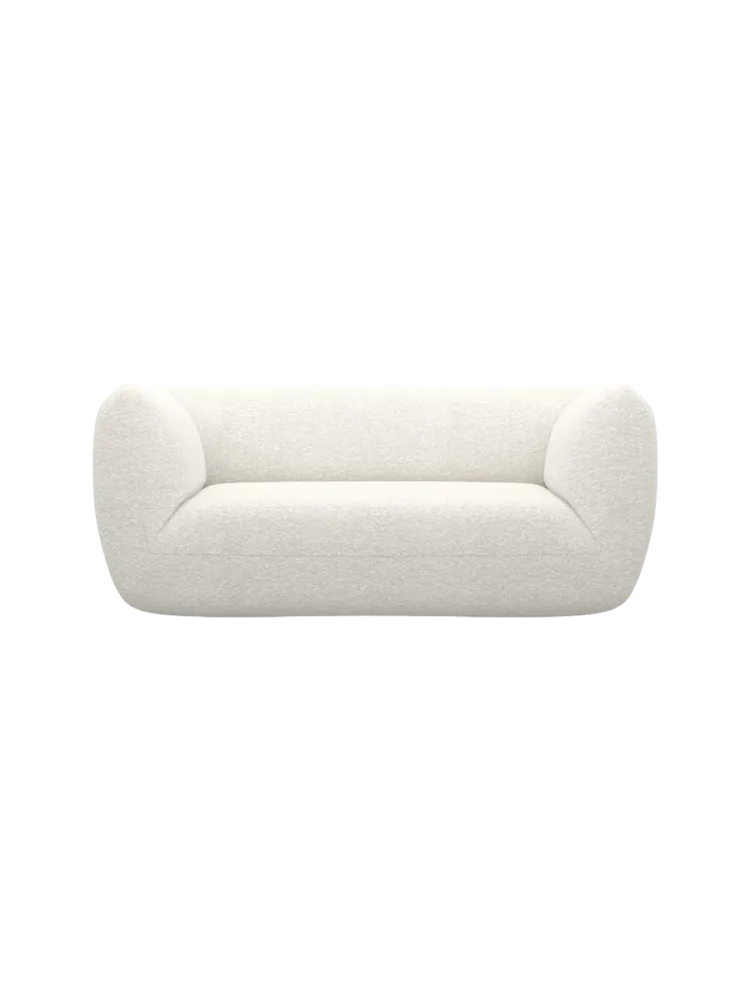 2-Sitzer Design Sofa „Savoy“ mit Bouclé-Bezug Bouclé White BLOOMINGLOFT Collection