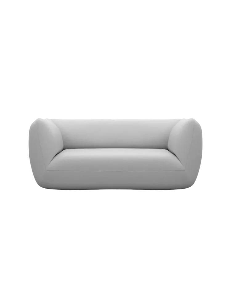 2-Sitzer Design Echtleder Sofa „Savoy“ Echtleder Light Grey BLOOMINGLOFT Collection