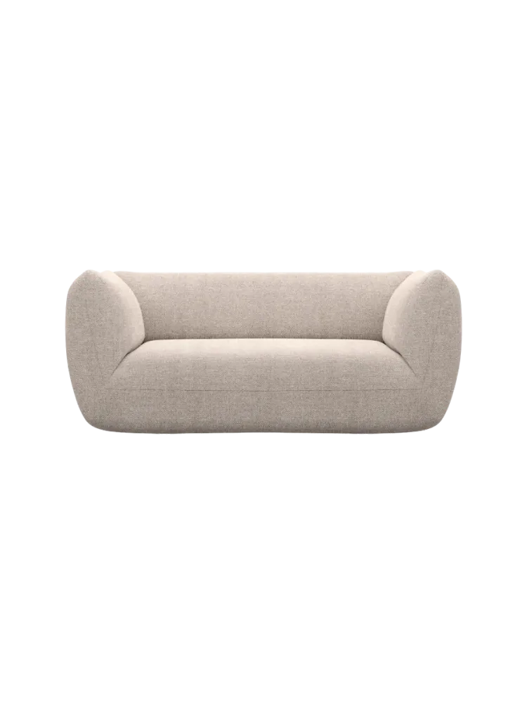 2-Sitzer Design Sofa „Savoy“ mit Strukturstoff-Bezug Strukturstoff Beige BLOOMINGLOFT Collection