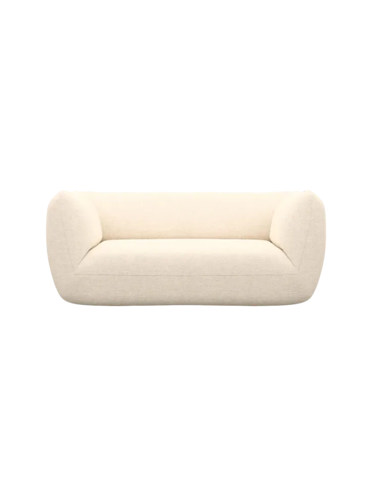 2-Sitzer Design Sofa „Savoy“ mit Strukturstoff-Bezug Strukturstoff Cream BLOOMINGLOFT Collection