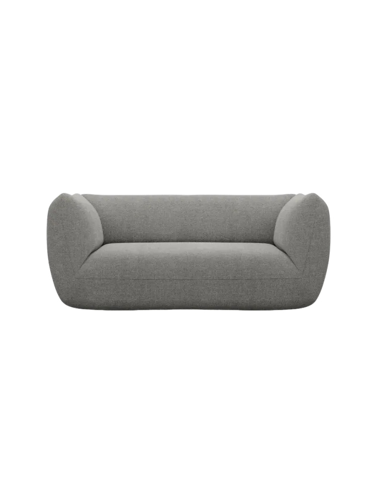 2-Sitzer Design Sofa „Savoy“ mit Strukturstoff-Bezug Strukturstoff Grau BLOOMINGLOFT Collection