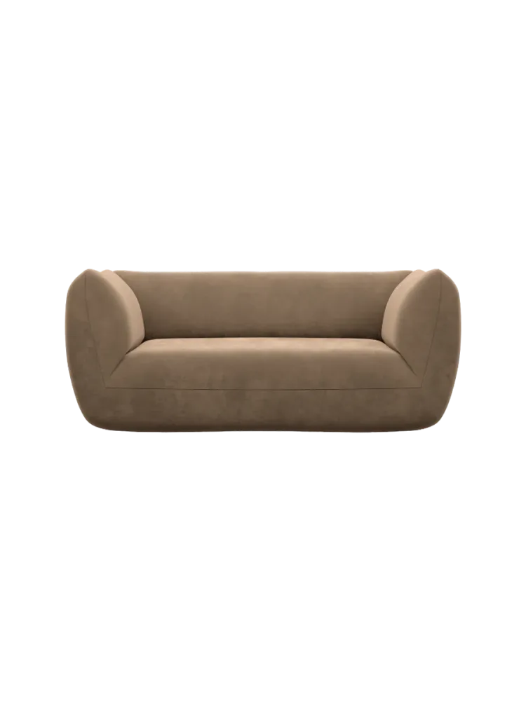 2-Sitzer Design Sofa „Savoy“ mit Samtbezug Samtbezug Braun BLOOMINGLOFT Collection