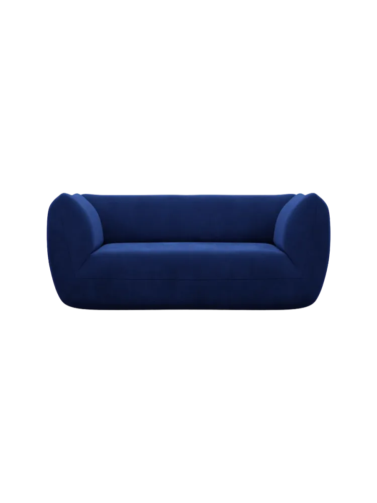 2-Sitzer Design Sofa „Savoy“ mit Samtbezug Samtbezug Königsblau BLOOMINGLOFT Collection
