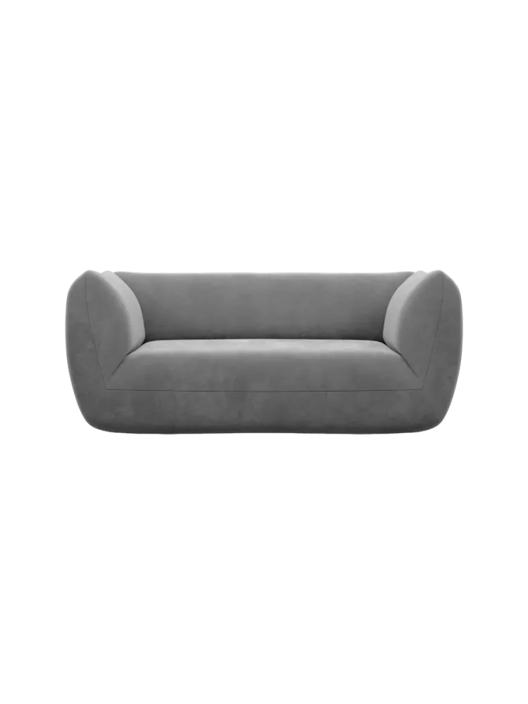 2-Sitzer Design Sofa „Savoy“ mit Samtbezug Samtbezug Dunkelgrau BLOOMINGLOFT Collection