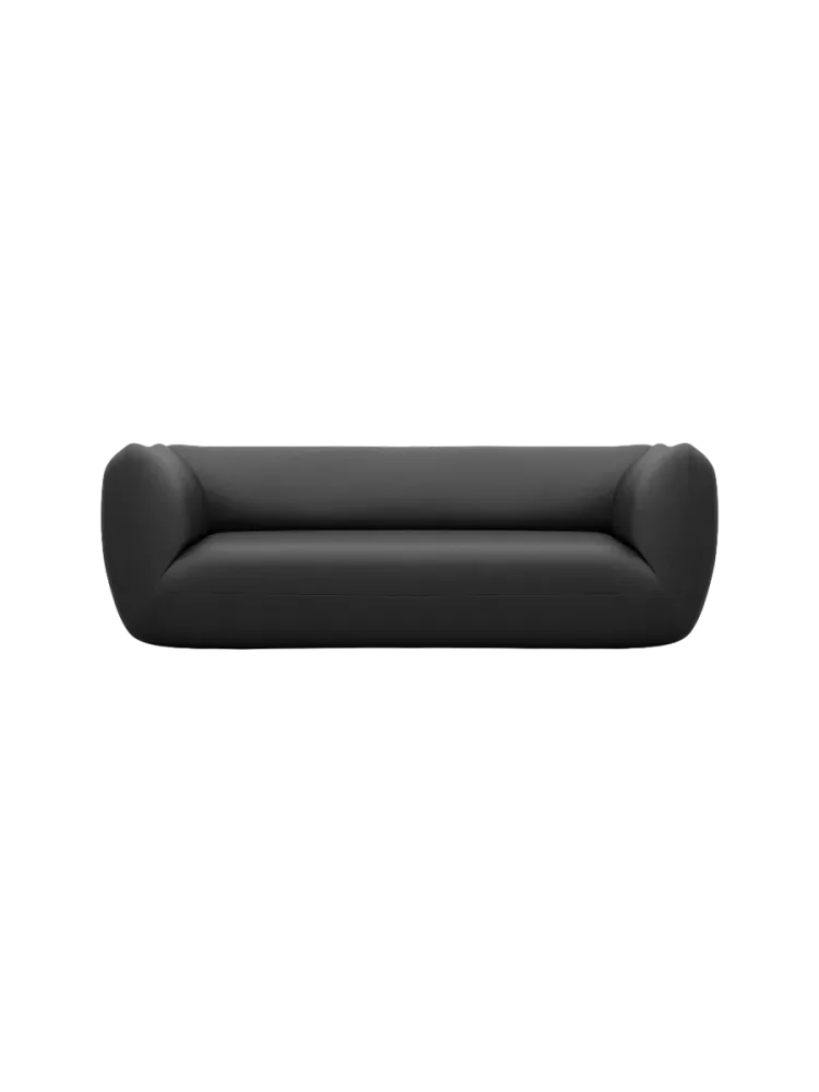 3-Sitzer Design Echtleder Sofa „Savoy“ Echtleder Schwarz BLOOMINGLOFT Collection