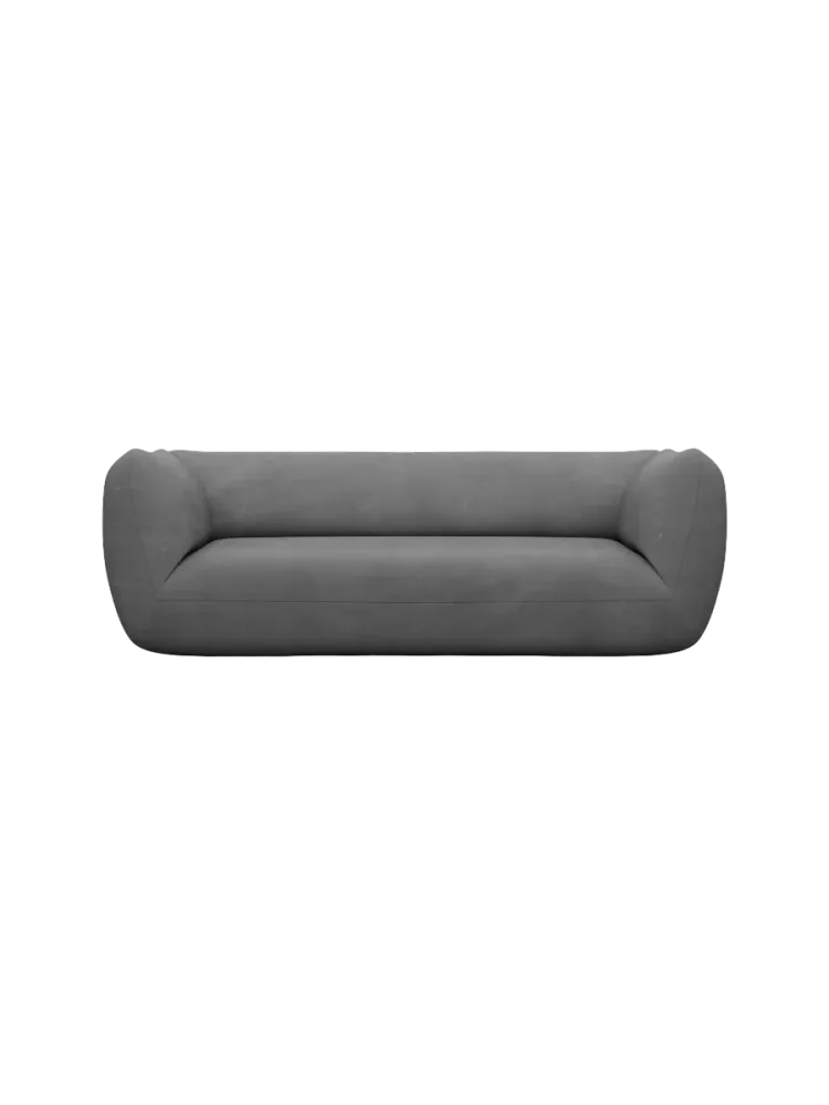 3-Sitzer Design Echtleder Sofa „Savoy“ Echtleder Dark Grey BLOOMINGLOFT Collection