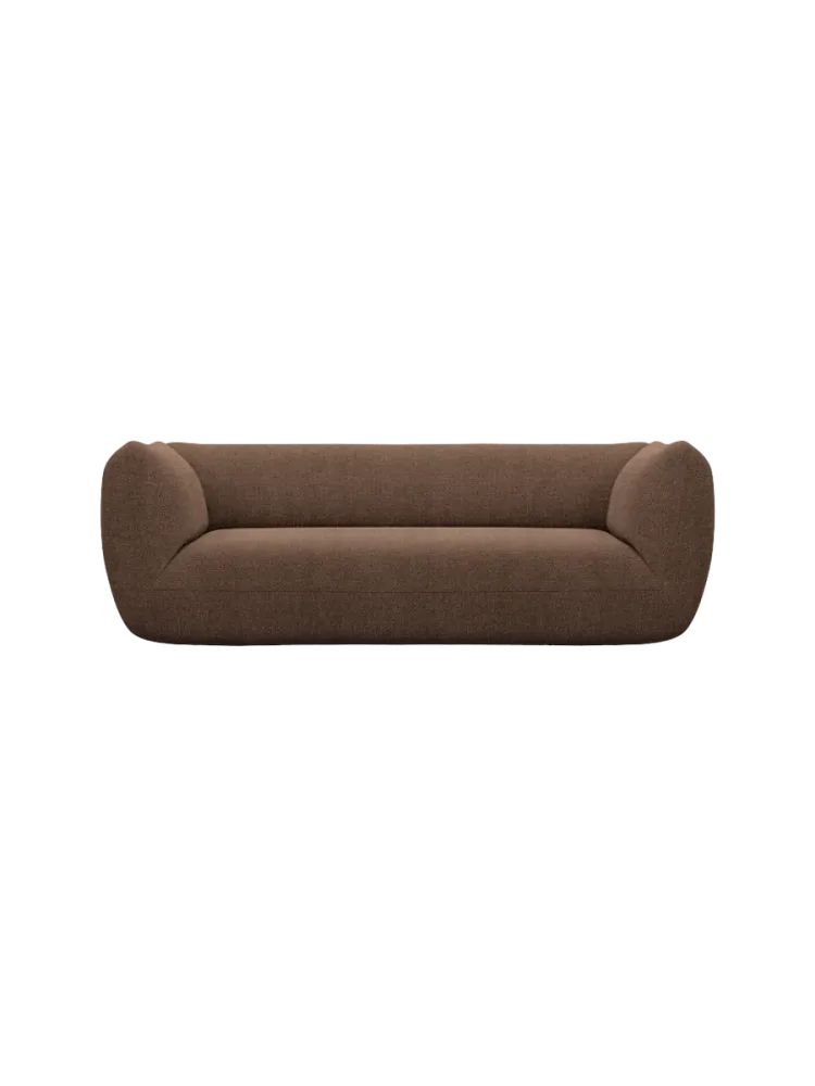 3-Sitzer Design Sofa „Savoy“ mit Strukturstoff-Bezug Strukturstoff Braun BLOOMINGLOFT Collection
