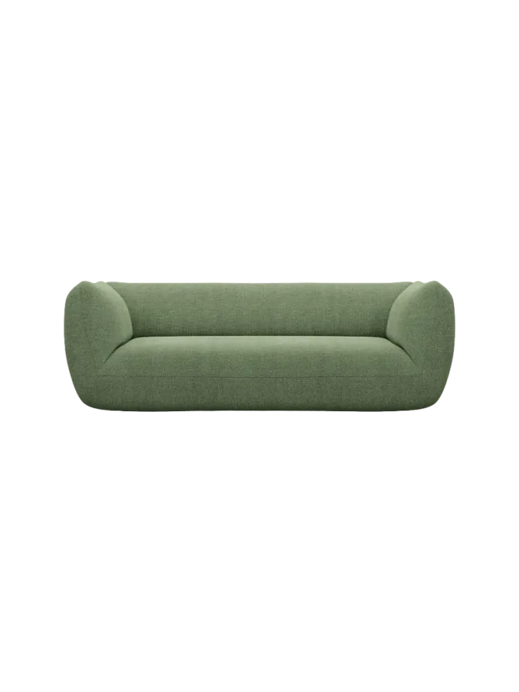 3-Sitzer Design Sofa „Savoy“ mit Strukturstoff-Bezug Strukturstoff Grün BLOOMINGLOFT Collection