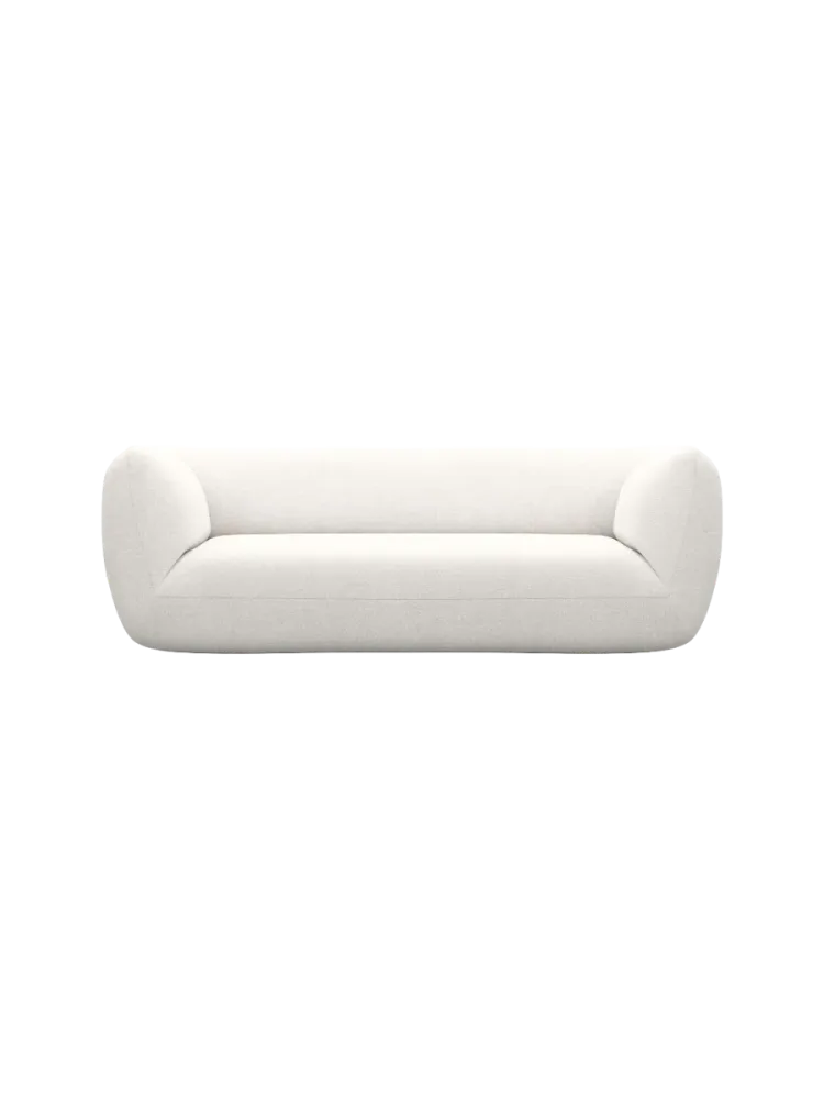 3-Sitzer Design Sofa „Savoy“ mit Strukturstoff-Bezug Strukturstoff Weiss BLOOMINGLOFT Collection