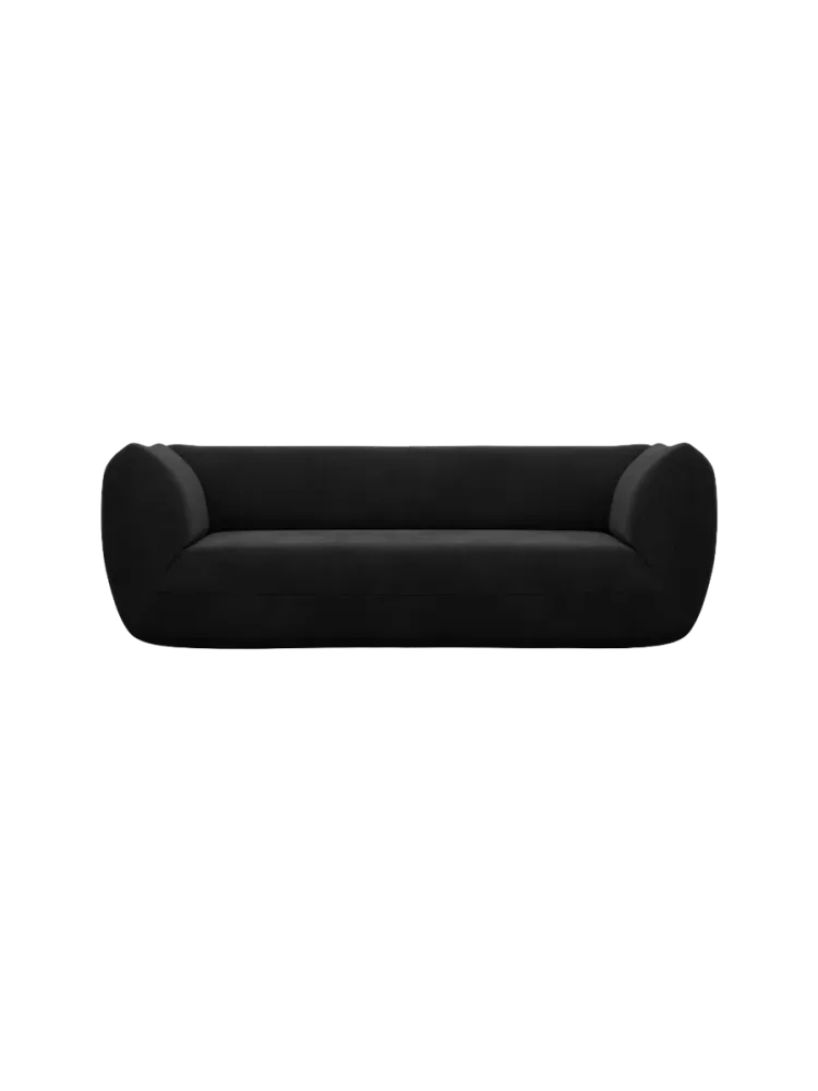 3-Sitzer Design Sofa „Savoy“ mit Samtbezug Samtbezug Schwarz BLOOMINGLOFT Collection