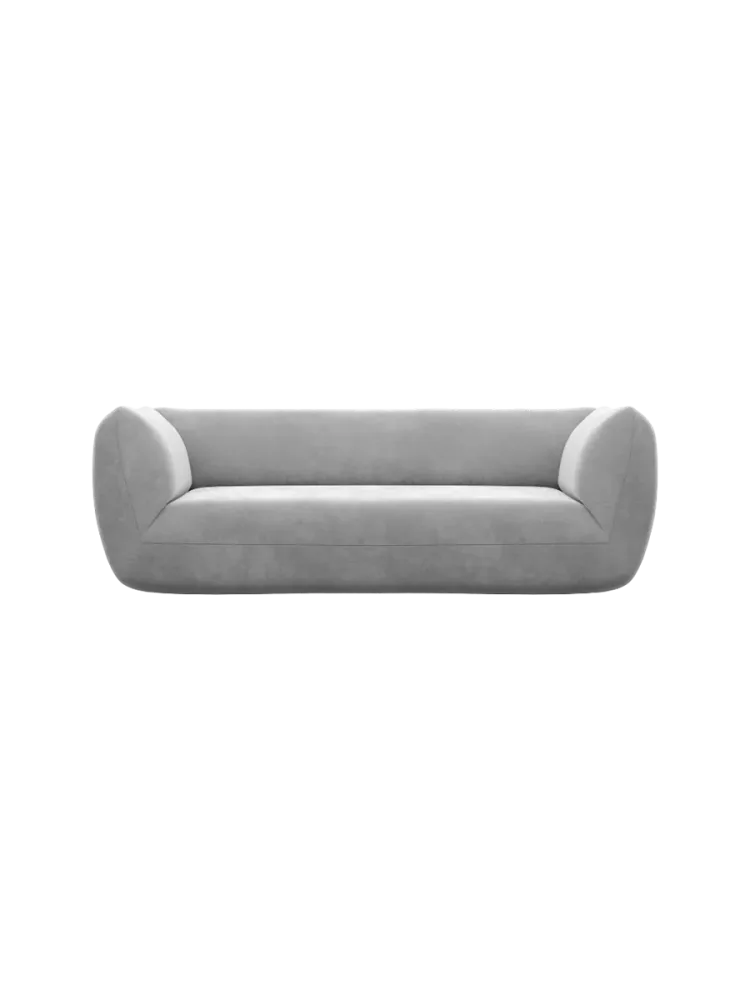 3-Sitzer Design Sofa „Savoy“ mit Samtbezug Samtbezug Hellgrau BLOOMINGLOFT Collection