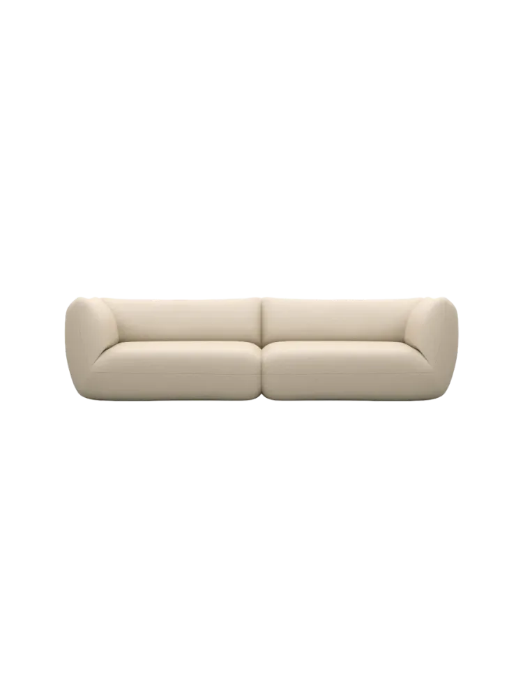 4-Sitzer Design Echtleder Sofa „Savoy“ Echtleder Beige BLOOMINGLOFT Collection