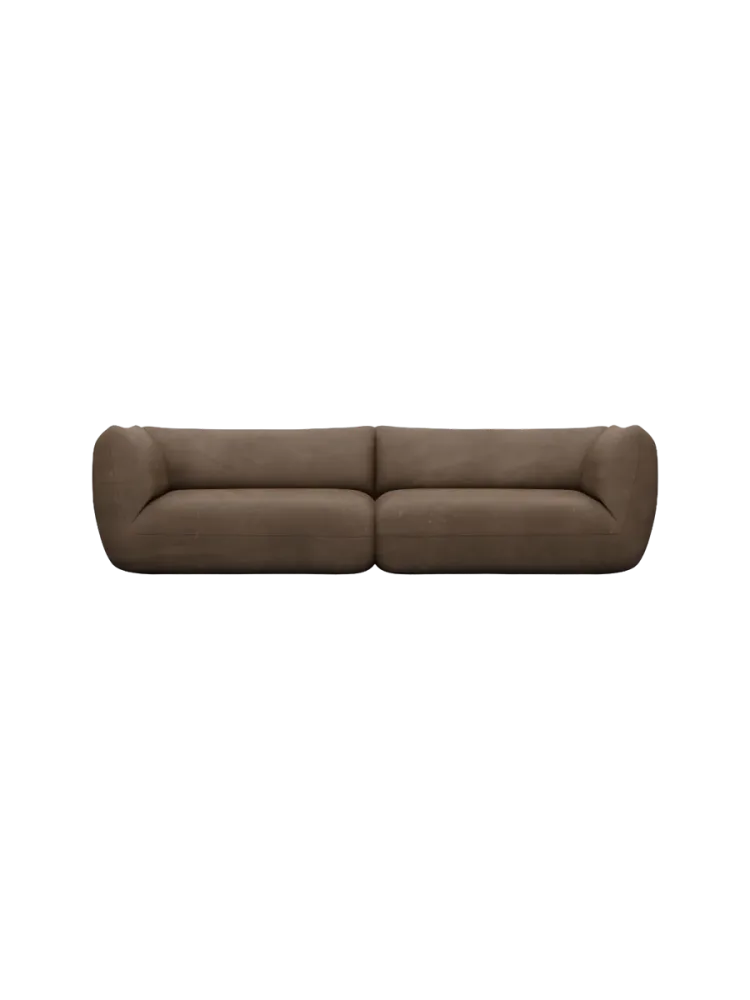 4-Sitzer Design Echtleder Sofa „Savoy“ Echtleder Dark Brown BLOOMINGLOFT Collection
