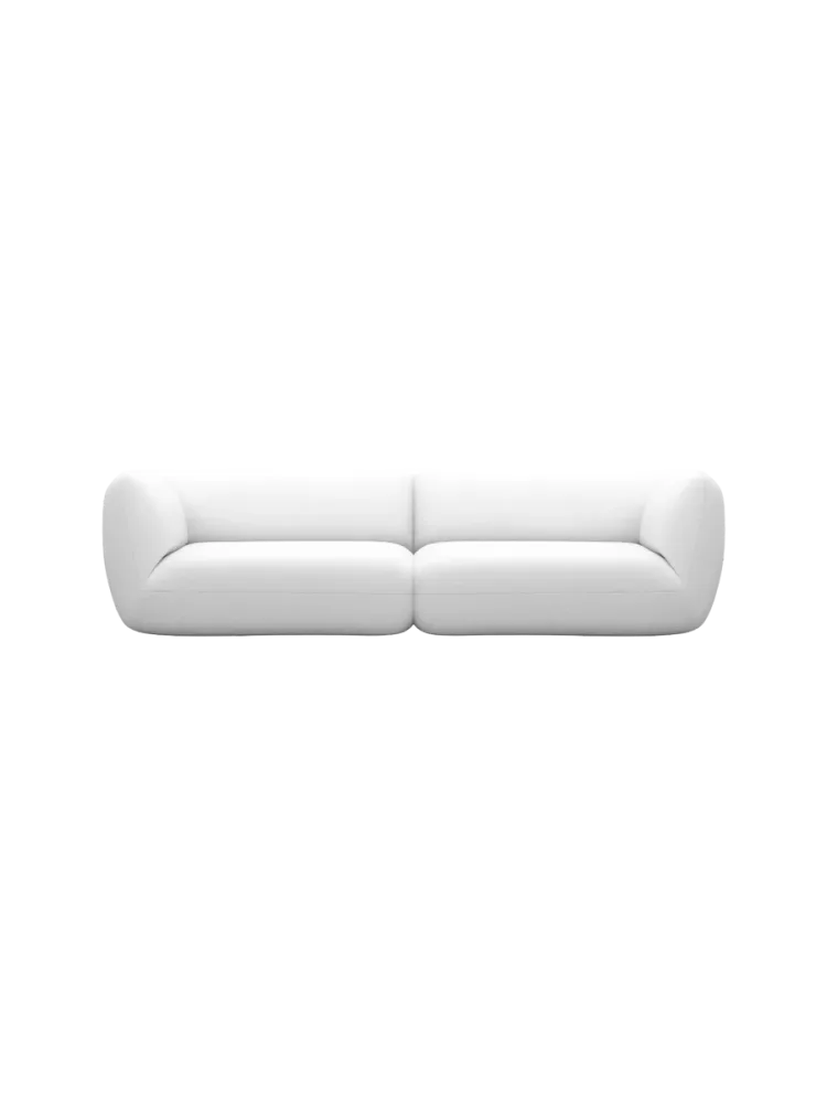 4-Sitzer Design Echtleder Sofa „Savoy“ Echtleder White BLOOMINGLOFT Collection