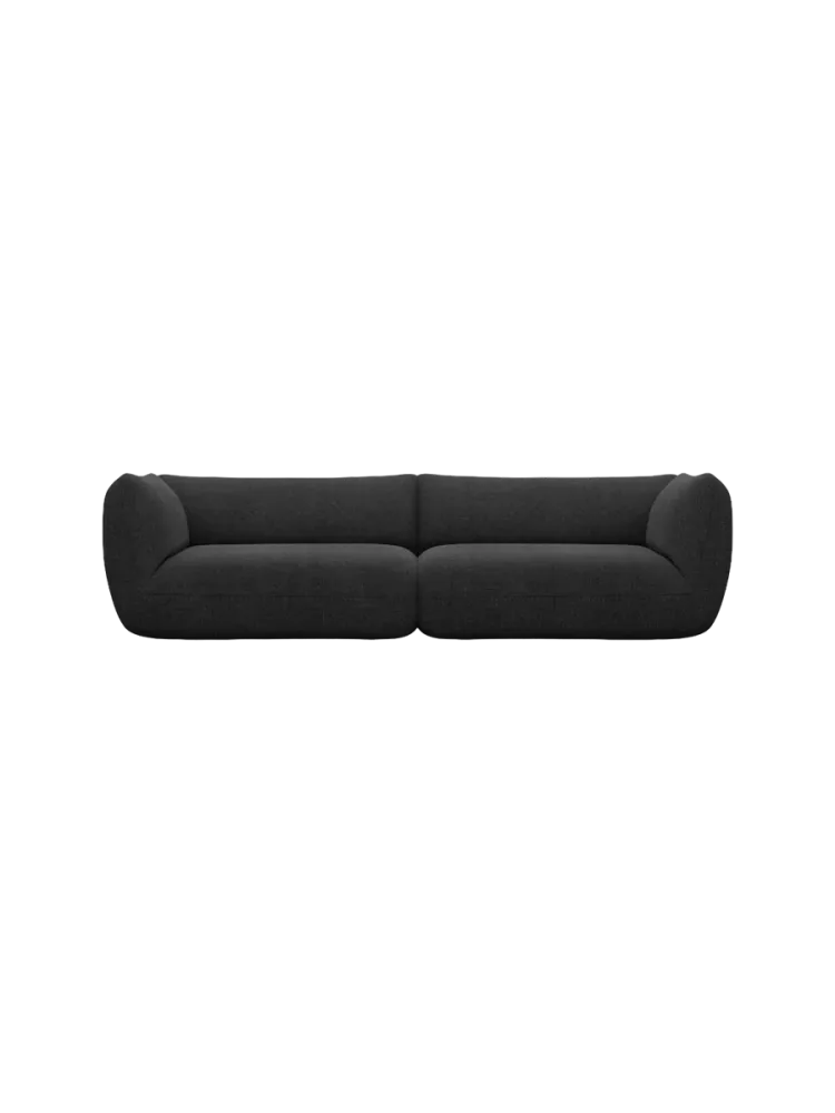 4-Sitzer Design Sofa „Savoy“ mit Strukturstoff-Bezug Strukturstoff Schwarz BLOOMINGLOFT Collection