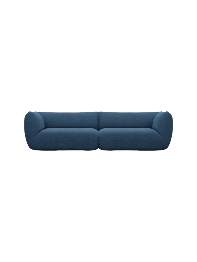 4-Sitzer Design Sofa „Savoy“ mit Strukturstoff-Bezug Strukturstoff Dunkelblau BLOOMINGLOFT Collection