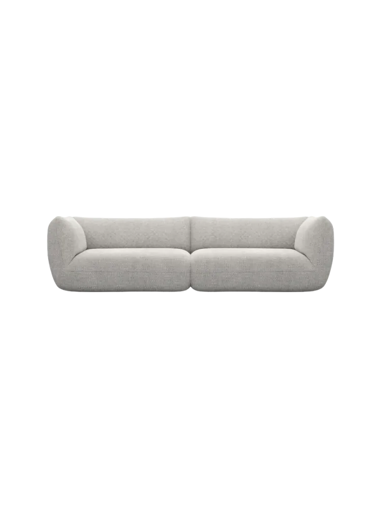 4-Sitzer Design Sofa „Savoy“ mit Strukturstoff-Bezug Strukturstoff Hellgrau BLOOMINGLOFT Collection