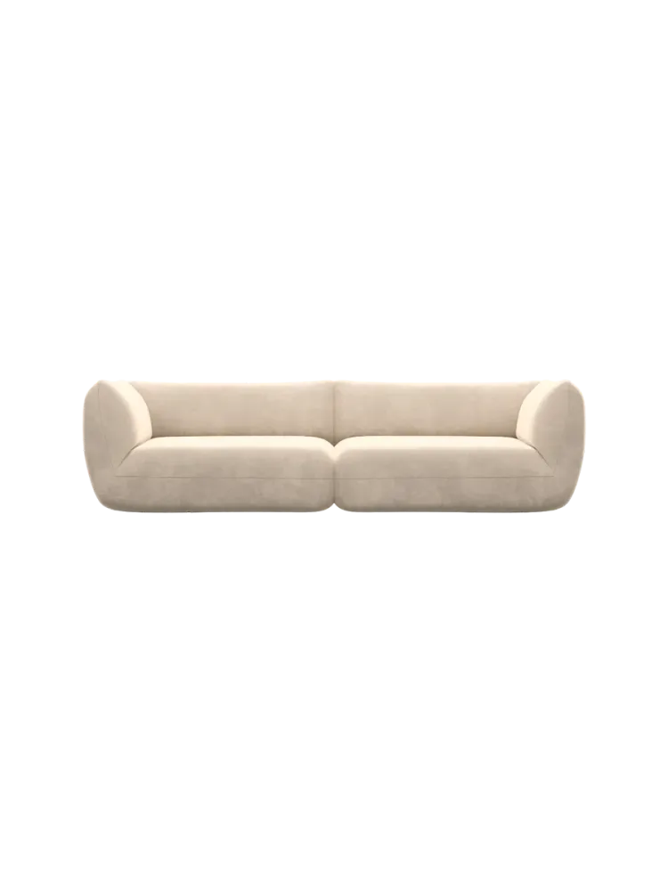 4-Sitzer Design Sofa „Savoy“ mit Samtbezug Samtbezug Cream BLOOMINGLOFT Collection