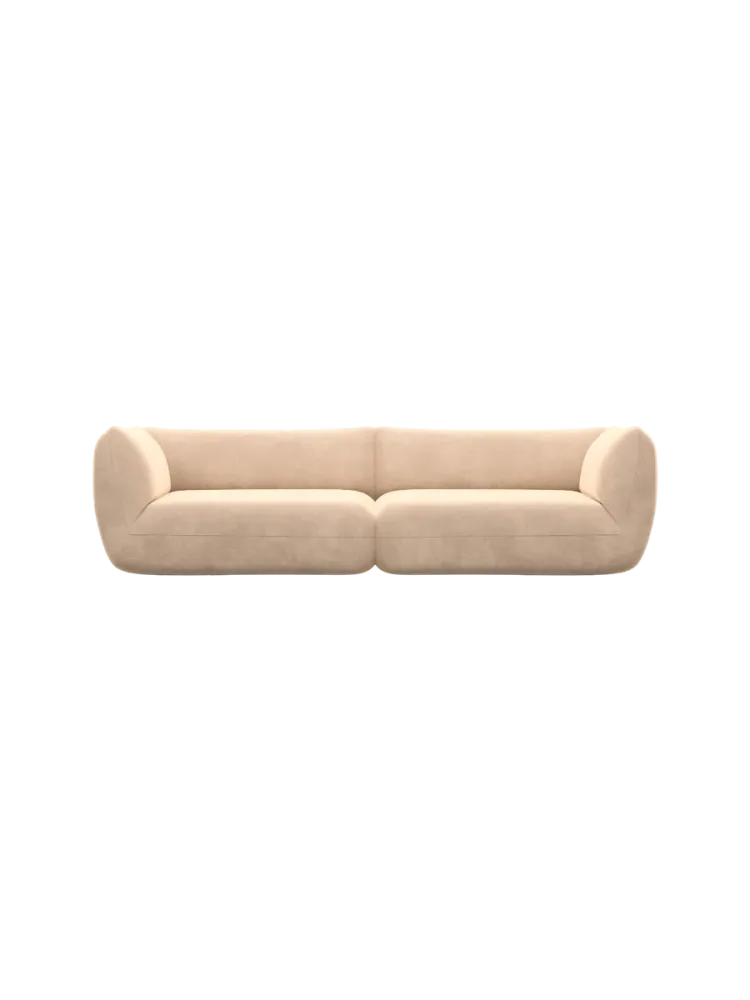 4-Sitzer Design Sofa „Savoy“ mit Samtbezug Samtbezug Beige BLOOMINGLOFT Collection