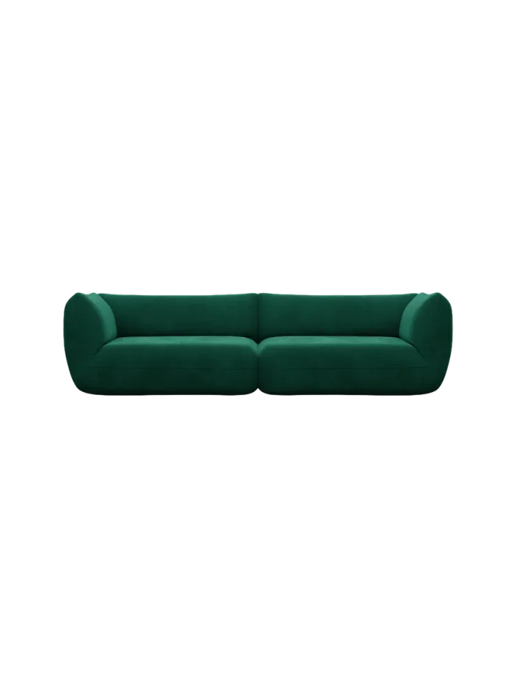 4-Sitzer Design Sofa „Savoy“ mit Samtbezug Samtbezug Grün BLOOMINGLOFT Collection