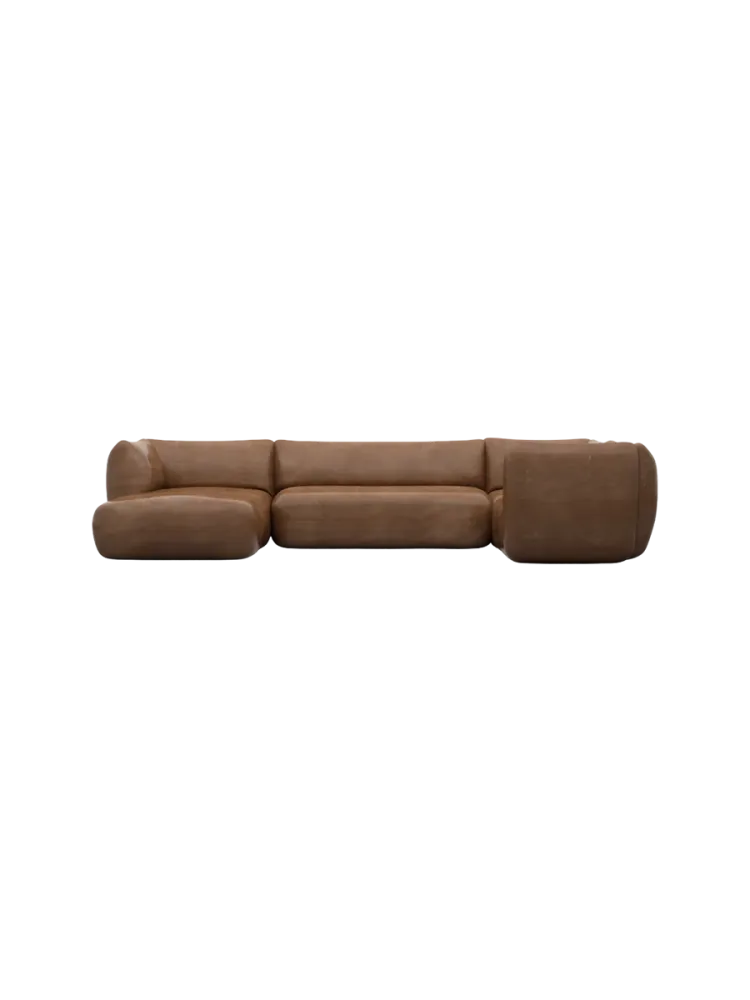5-Sitzer Design Echtleder Panorama-Sofa „Savoy XL“ Echtleder Choco Brown BLOOMINGLOFT Collection