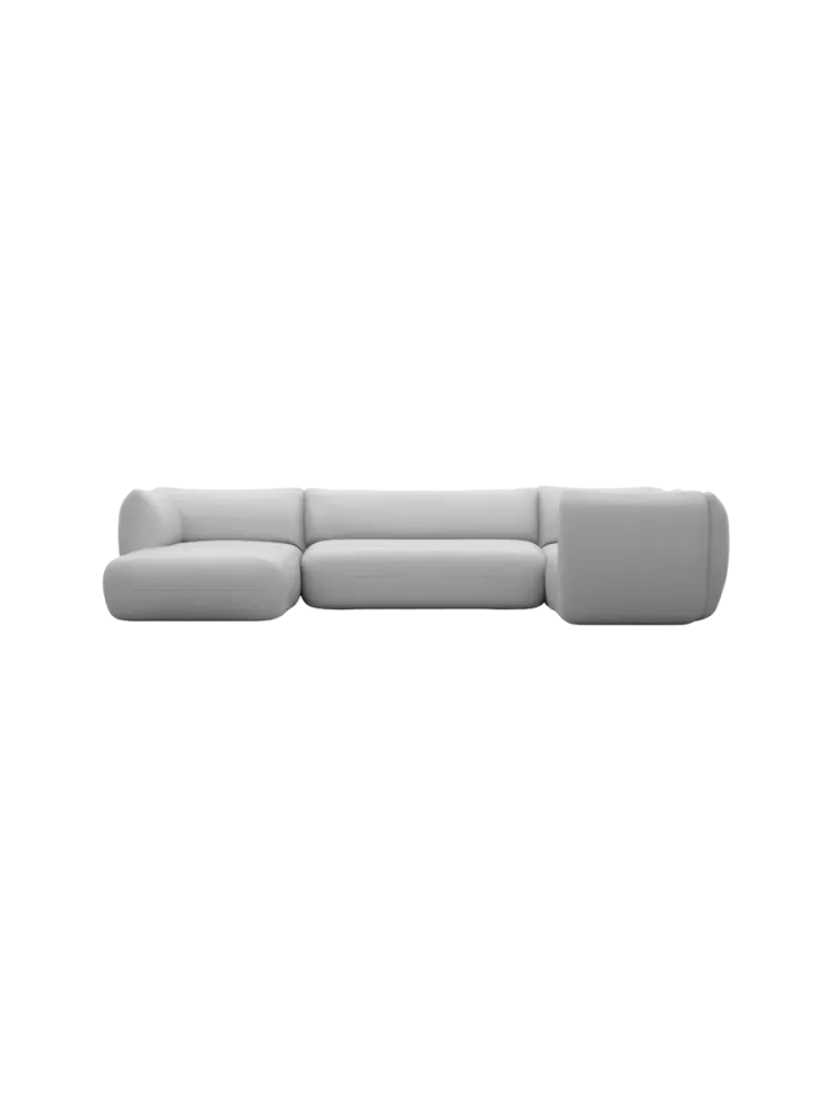 5-Sitzer Design Echtleder Panorama-Sofa „Savoy XL“ Echtleder Light Grey BLOOMINGLOFT Collection