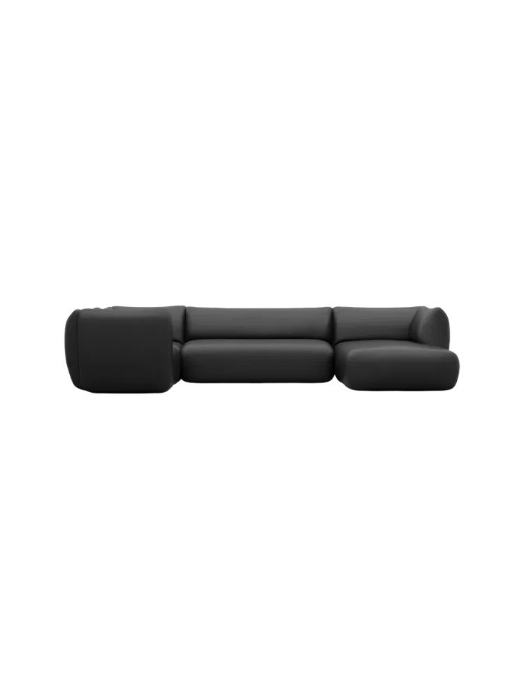 5-Sitzer Design Echtleder Panorama-Sofa „Savoy XL“ Echtleder Schwarz BLOOMINGLOFT Collection