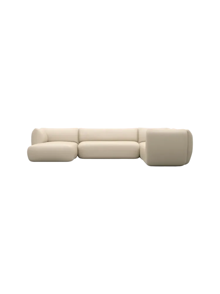 7-Sitzer Design Echtleder Panorama-Sofa „Savoy XXL“ Echtleder Beige BLOOMINGLOFT Collection