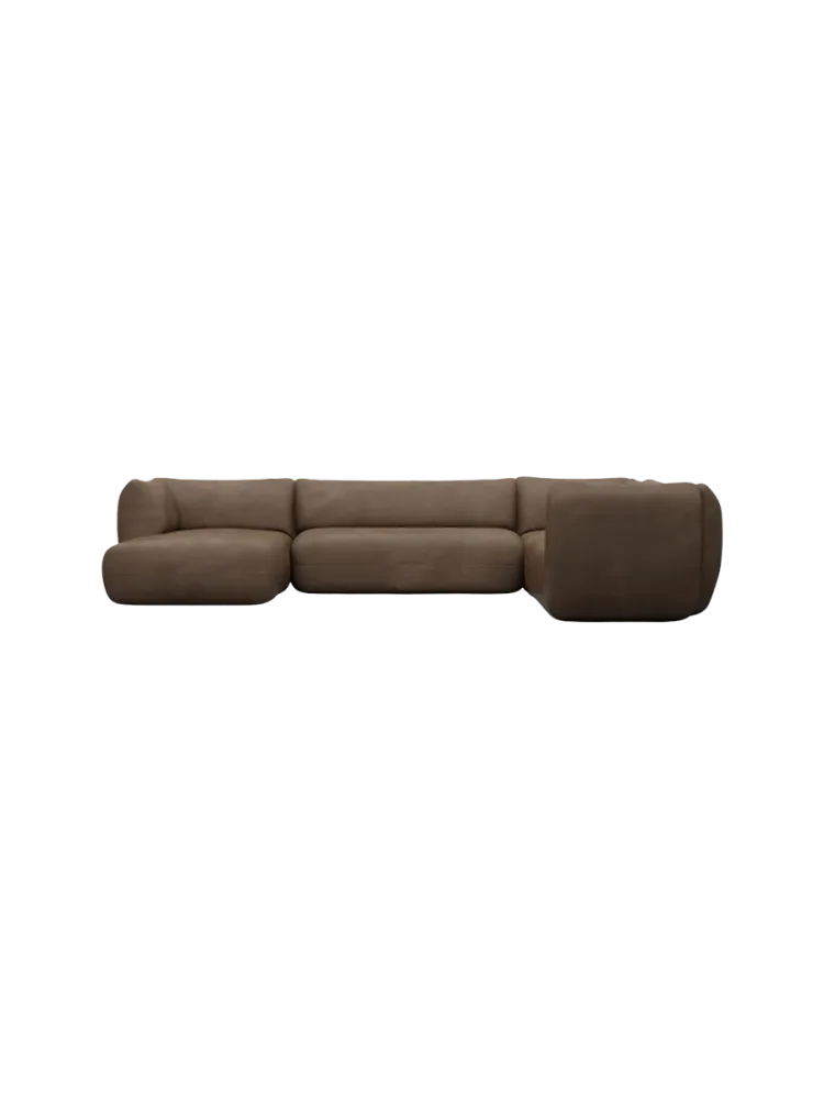 7-Sitzer Design Echtleder Panorama-Sofa „Savoy XXL“ Echtleder Dark Brown BLOOMINGLOFT Collection