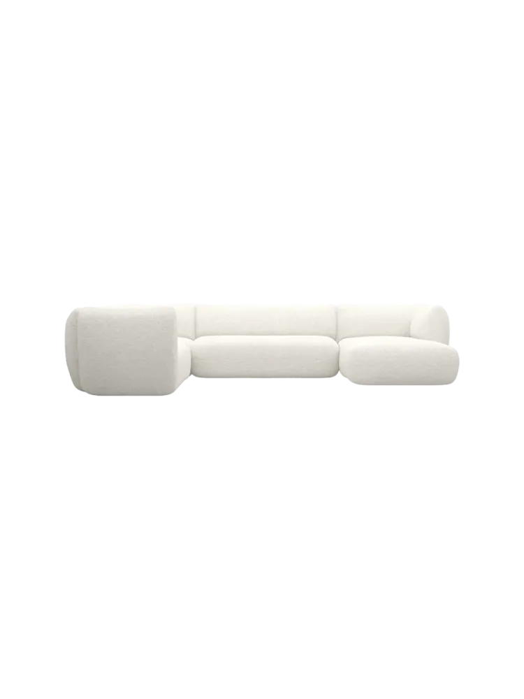7-Sitzer Design Panorama-Sofa „Savoy XXL“ mit Bouclé-Bezug Bouclé White BLOOMINGLOFT Collection