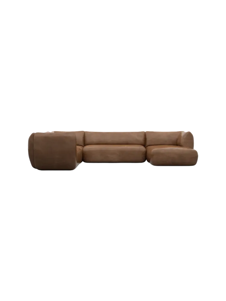 7-Sitzer Design Echtleder Panorama-Sofa „Savoy XXL“ Echtleder Choco Brown BLOOMINGLOFT Collection
