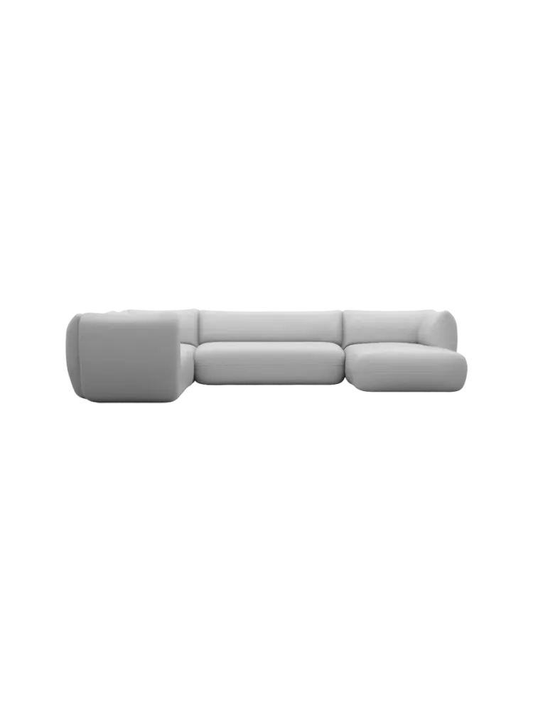 7-Sitzer Design Echtleder Panorama-Sofa „Savoy XXL“ Echtleder Light Grey BLOOMINGLOFT Collection