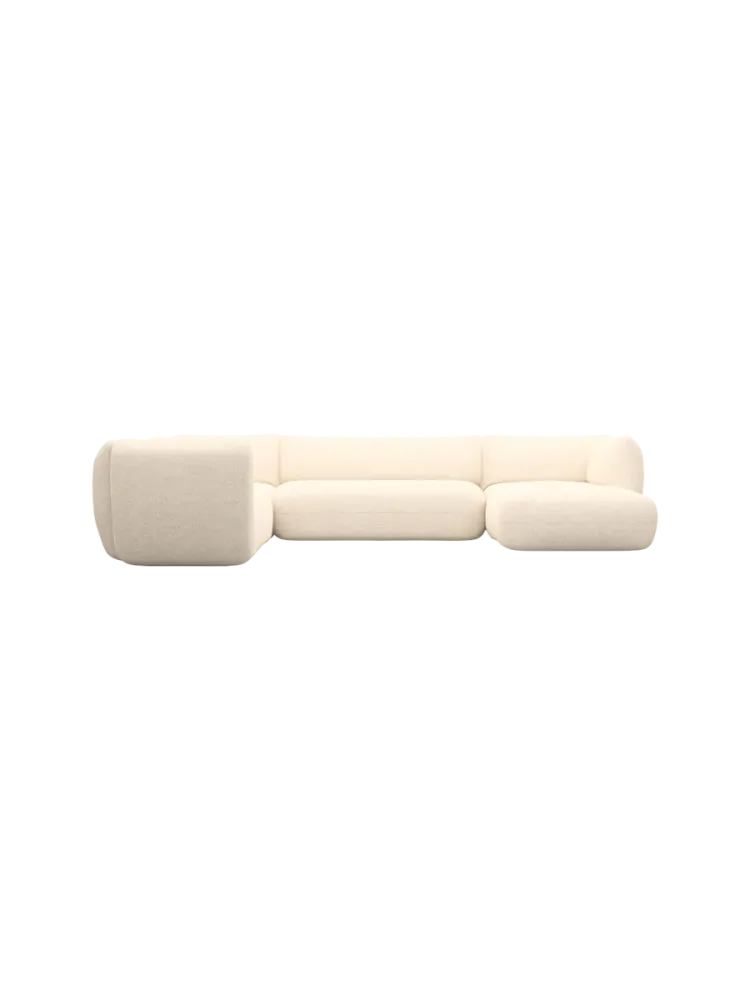 7-Sitzer Design Panorama-Sofa „Savoy XXL“ mit Strukturstoff-Bezug Strukturstoff Cream BLOOMINGLOFT Collection
