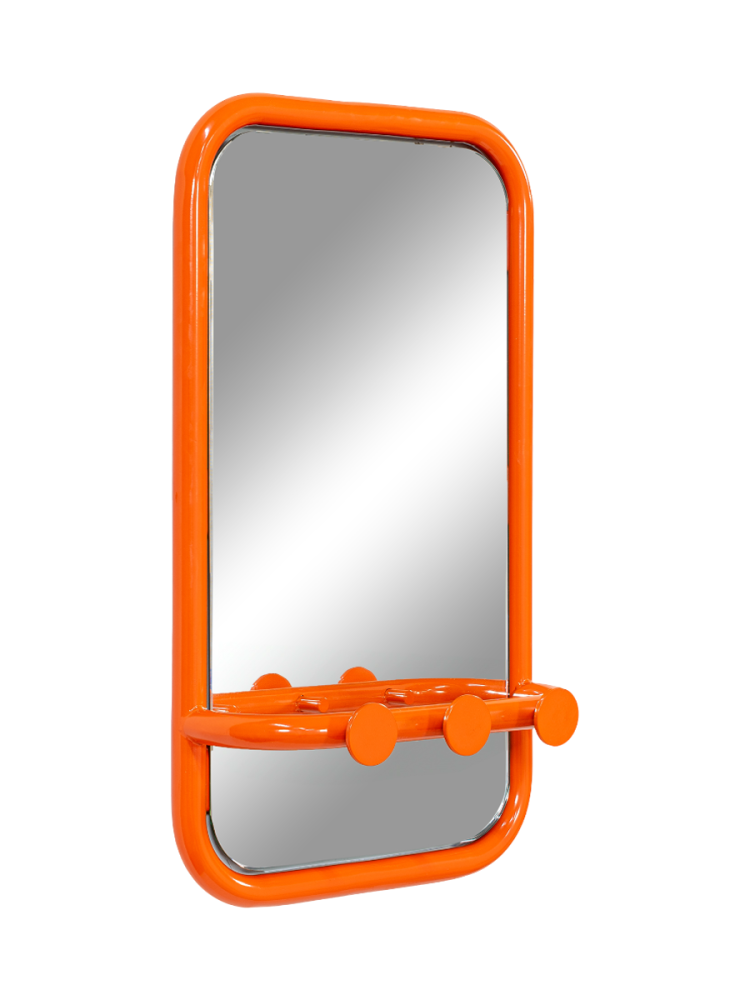 Spinder Design Garderobe Balder Orange Stahl 35 cm 60 cm - Material: Stahl/Glas - Garderobe