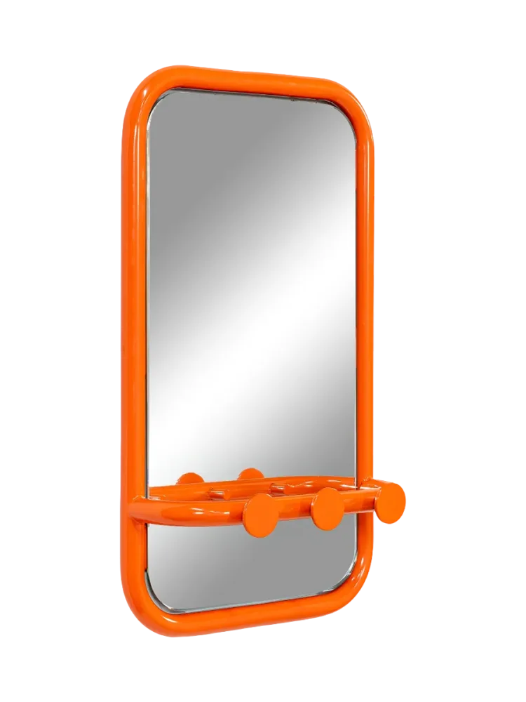 Spinder Design Garderobe Balder Orange Stahl 35 cm 60 cm - Material: Stahl/Glas - Garderobe