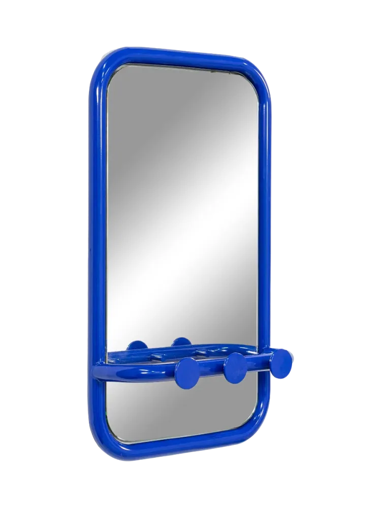 Spinder Design Garderobe Balder Blau Stahl 35 cm 60 cm - Material: Stahl/Glas - Garderobe