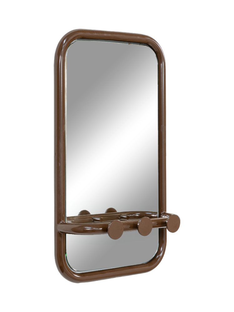 Spinder Design Garderobe Balder Braun Stahl 35 cm 60 cm - Material: Stahl/Glas - Garderobe