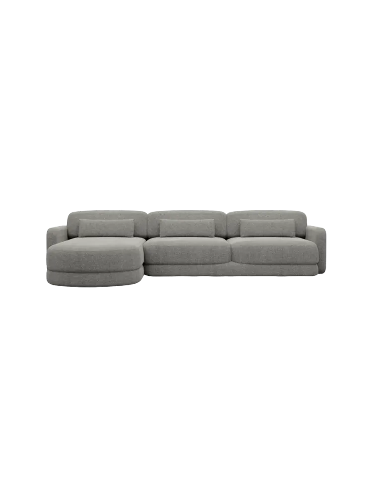 4-Sitzer Design Ecksofa „Twiga“ mit Strukturstoff-Bezug Strukturstoff Grau BLOOMINGLOFT Collection