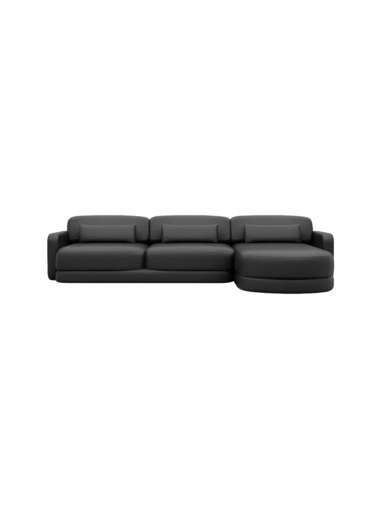 4-Sitzer Design Echtleder Ecksofa „Twiga“ Echtleder Schwarz BLOOMINGLOFT Collection