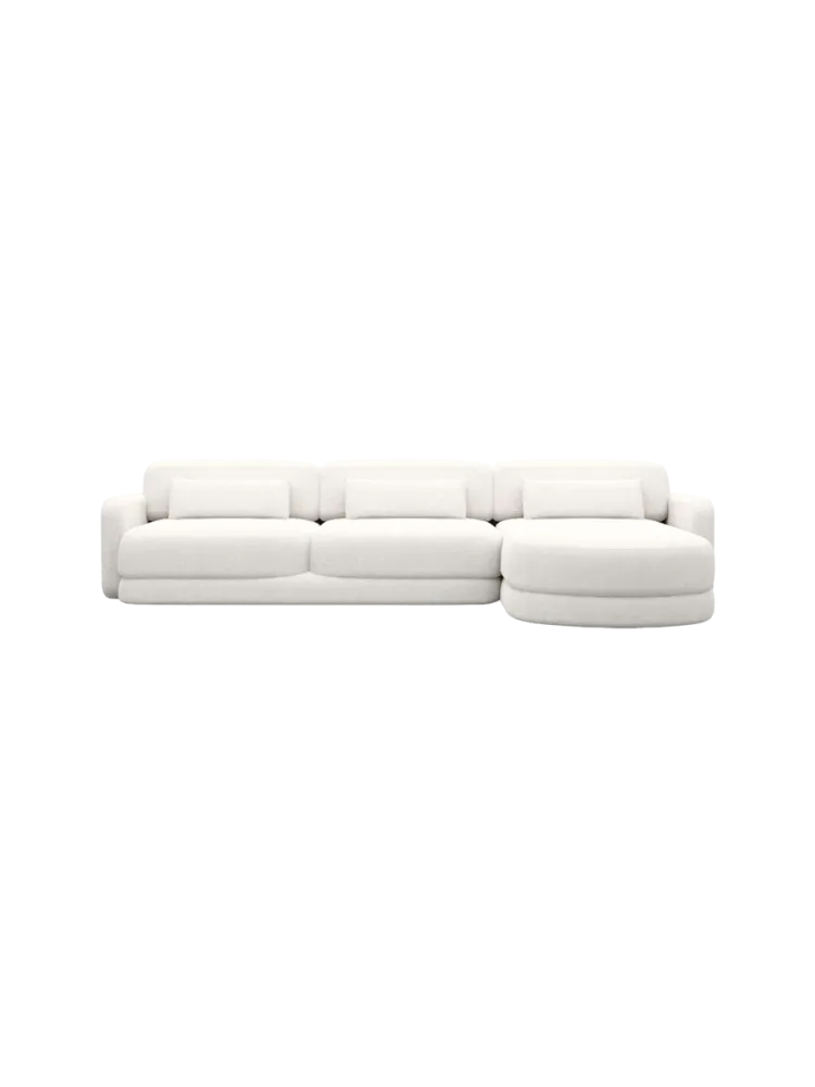 4-Sitzer Design Ecksofa „Twiga“ mit Strukturstoff-Bezug Strukturstoff Weiss BLOOMINGLOFT Collection